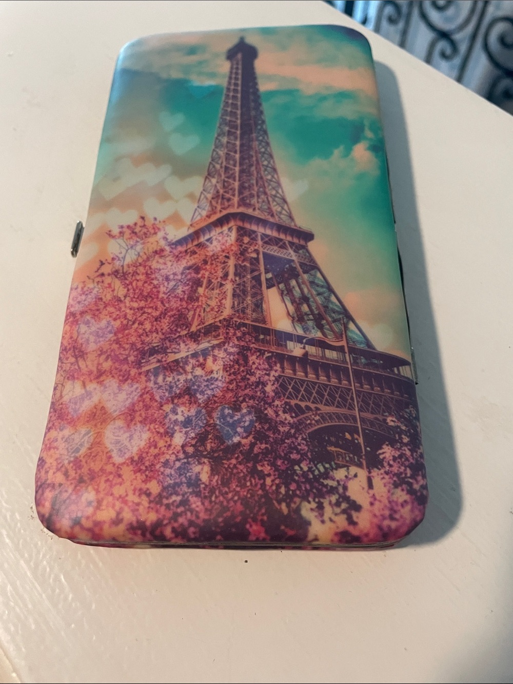 Icing Eiffel Tower Phone Wallet Case - Teal, Pink, Gold